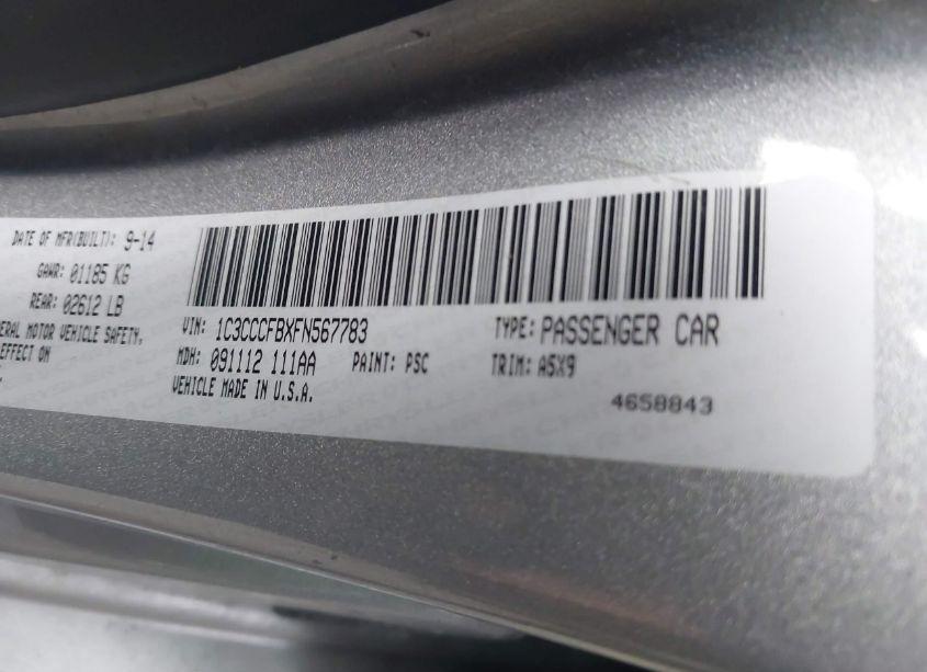 Photo 9 of 2015 Chrysler 200 LX (VIN 1C3CCCFBXFN567783)