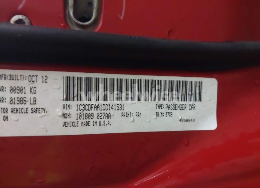 Photo 9 of 2013 Dodge Dart SE (VIN 1C3CDFAA1DD141531)