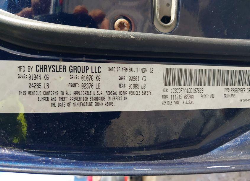 Photo 9 of 2013 Dodge Dart SE (VIN 1C3CDFAA1DD197629)