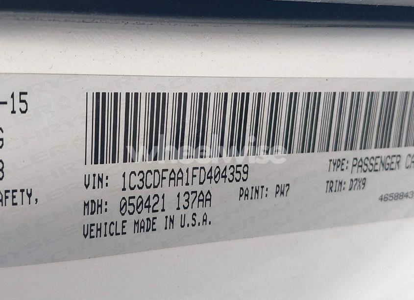 Photo 9 of 2015 Dodge Dart SE (VIN 1C3CDFAA1FD404359)