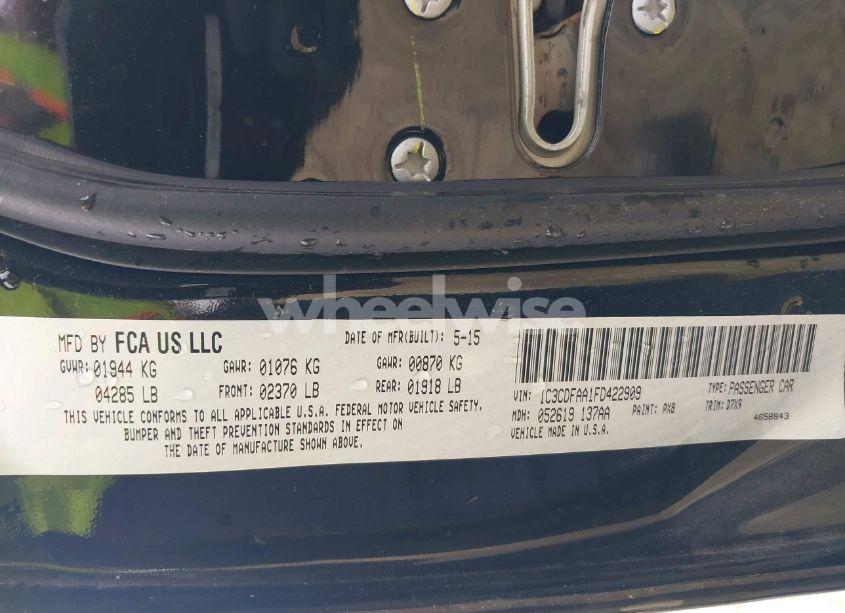 Photo 9 of 2015 Dodge Dart SE (VIN 1C3CDFAA1FD422909)