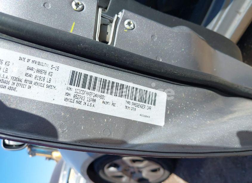 Photo 9 of 2015 Dodge Dart SE (VIN 1C3CDFAA2FD404631)