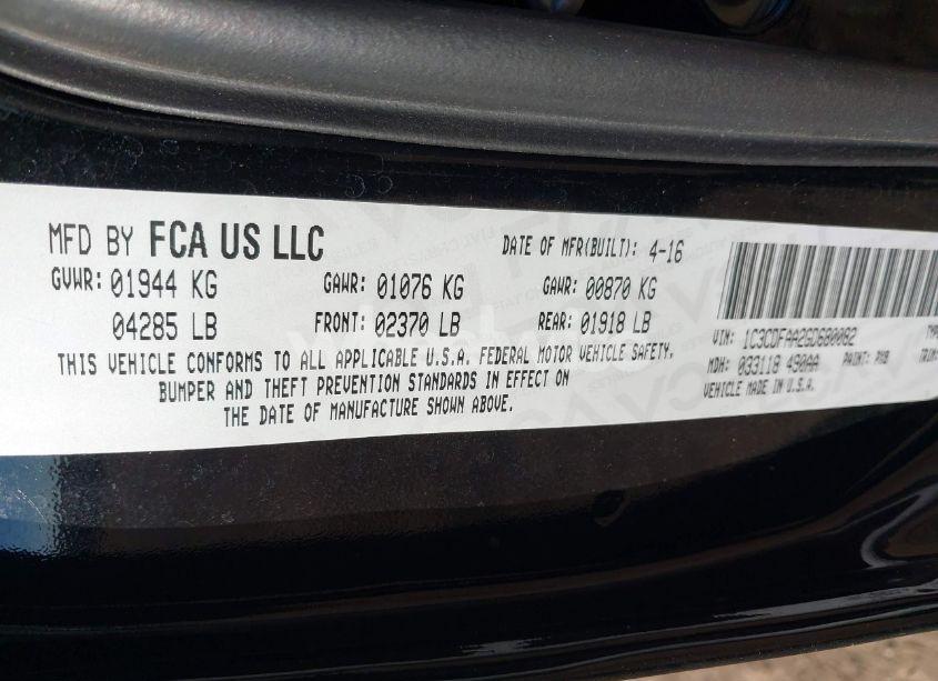 Photo 9 of 2016 Dodge Dart SE (VIN 1C3CDFAA2GD680082)