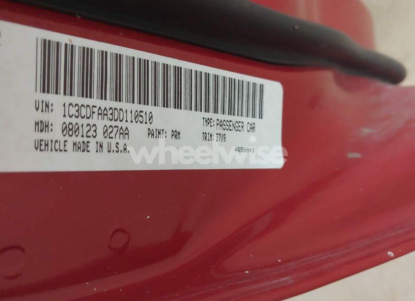 Photo 9 of 2013 Dodge Dart SE (VIN 1C3CDFAA3DD110510)