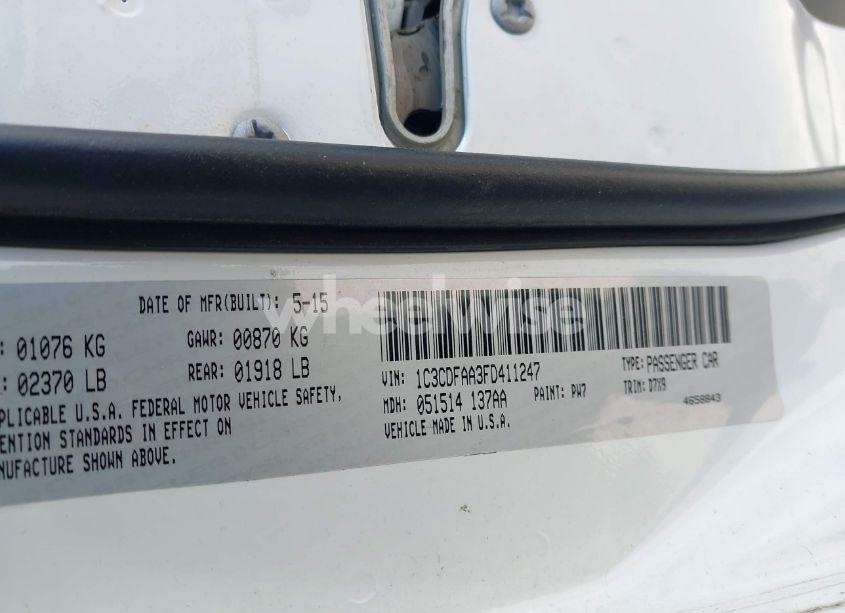 Photo 9 of 2015 Dodge Dart SE (VIN 1C3CDFAA3FD411247)