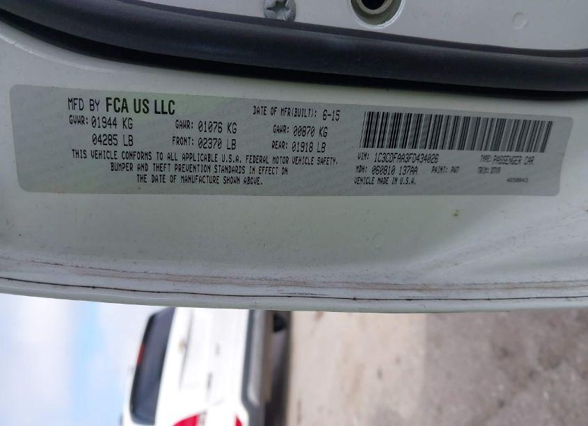 Photo 9 of 2015 Dodge Dart SE (VIN 1C3CDFAA3FD434026)