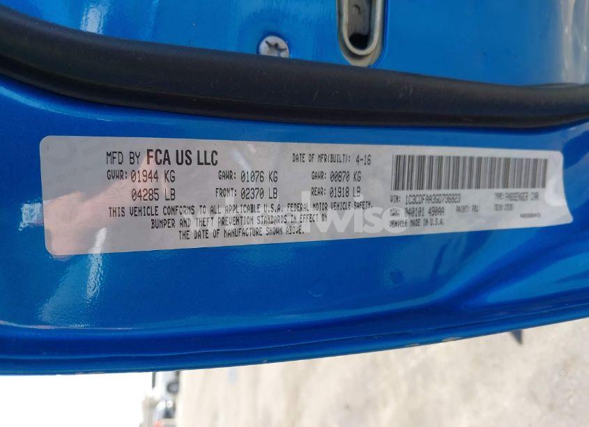 Photo 9 of 2016 Dodge Dart SE (VIN 1C3CDFAA3GD736823)