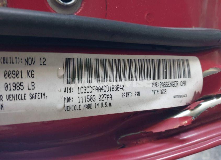 Photo 9 of 2013 Dodge Dart SE (VIN 1C3CDFAA4DD183840)