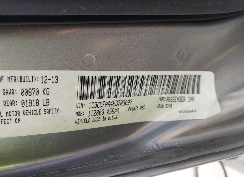 Photo 9 of 2014 Dodge Dart SE (VIN 1C3CDFAA4ED703097)