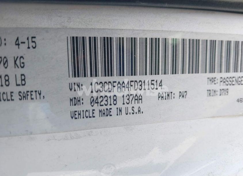 Photo 9 of 2015 Dodge Dart SE (VIN 1C3CDFAA4FD311514)