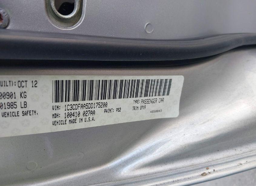 Photo 9 of 2013 Dodge Dart SE (VIN 1C3CDFAA5DD175200)