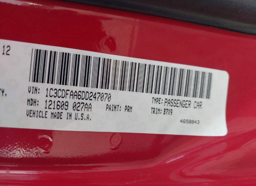 Photo 9 of 2013 Dodge Dart SE (VIN 1C3CDFAA6DD247070)