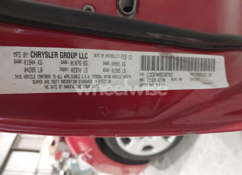 Photo 9 of 2013 Dodge Dart SE (VIN 1C3CDFAA8DD287022)