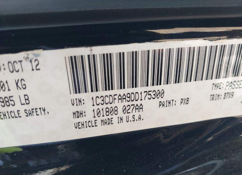 Photo 9 of 2013 Dodge Dart SE (VIN 1C3CDFAA9DD175300)