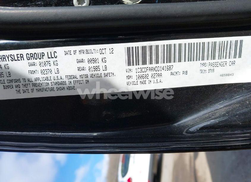 Photo 9 of 2013 Dodge Dart SE (VIN 1C3CDFAAXDD141687)