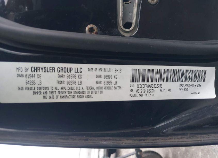 Photo 9 of 2013 Dodge Dart SE (VIN 1C3CDFAAXDD332798)