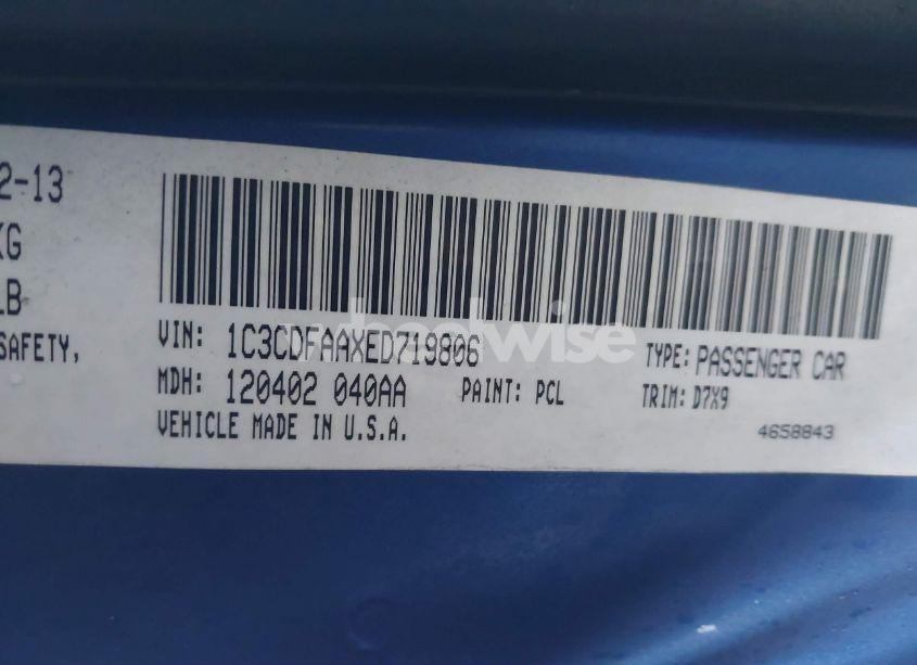 Photo 9 of 2014 Dodge Dart SE (VIN 1C3CDFAAXED719806)