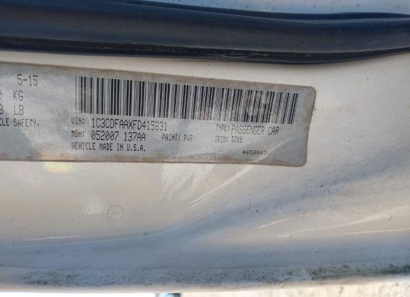 Photo 9 of 2015 Dodge Dart SE (VIN 1C3CDFAAXFD415831)