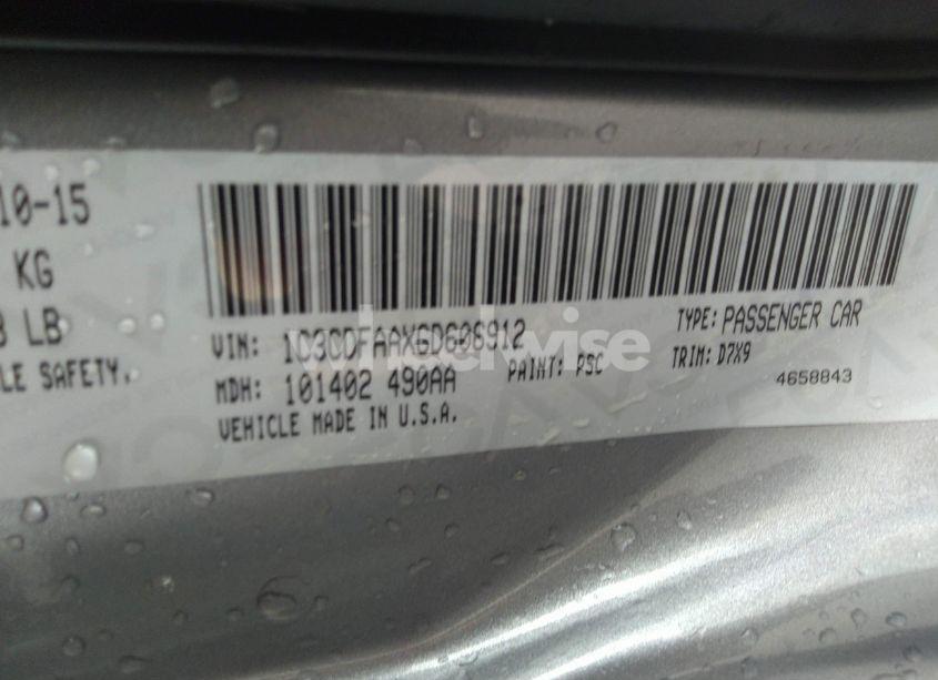 Photo 9 of 2016 Dodge Dart SE (VIN 1C3CDFAAXGD606912)