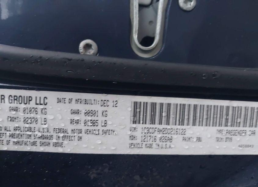 Photo 9 of 2013 Dodge Dart AERO (VIN 1C3CDFAH2DD216122)