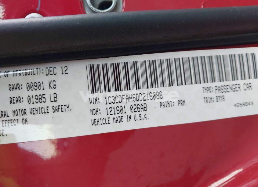 Photo 9 of 2013 Dodge Dart (VIN 1C3CDFAH6DD216088)