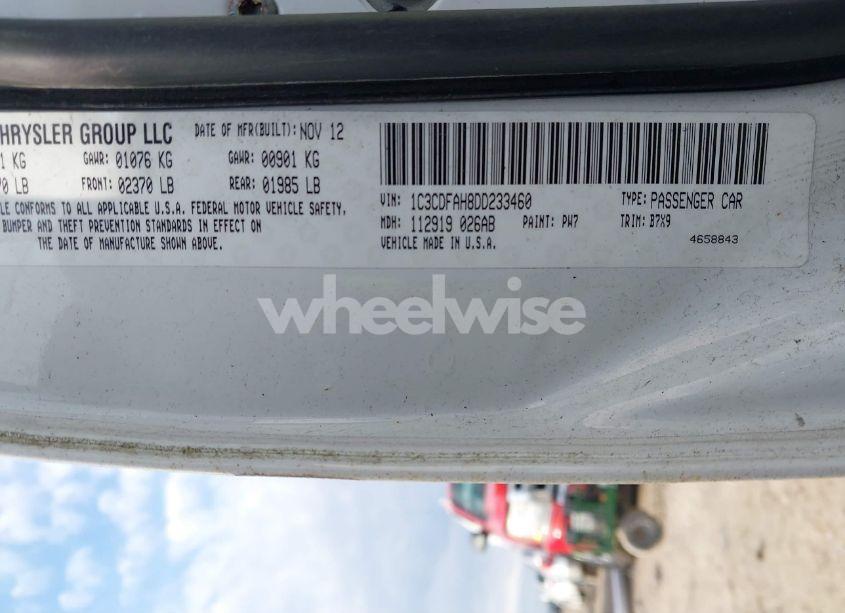 Photo 9 of 2013 Dodge Dart AERO (VIN 1C3CDFAH8DD233460)