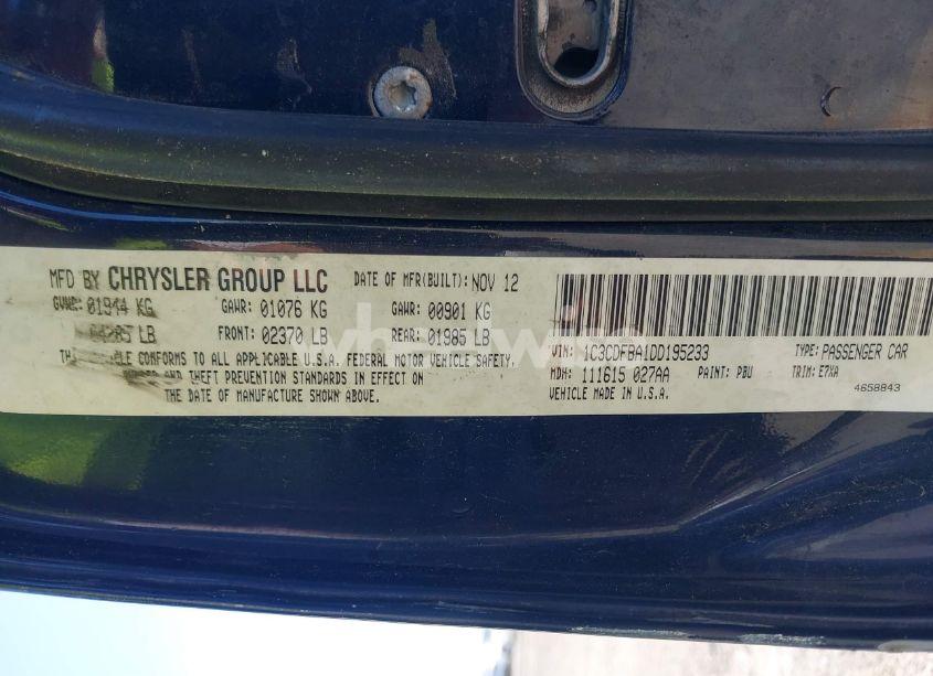 Photo 9 of 2013 Dodge Dart SXT (VIN 1C3CDFBA1DD195233)