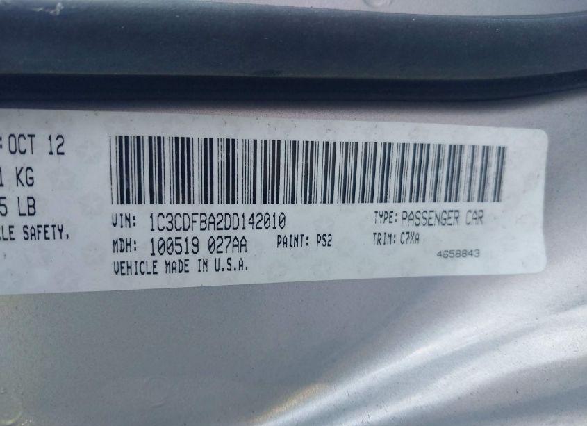 Photo 9 of 2013 Dodge Dart RALLYE (VIN 1C3CDFBA2DD142010)