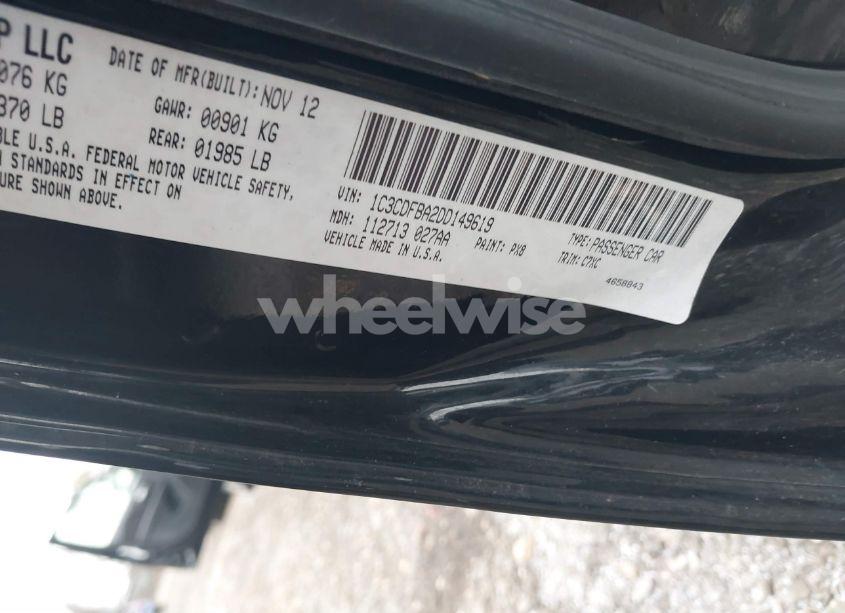 Photo 9 of 2013 Dodge Dart (VIN 1C3CDFBA2DD149619)