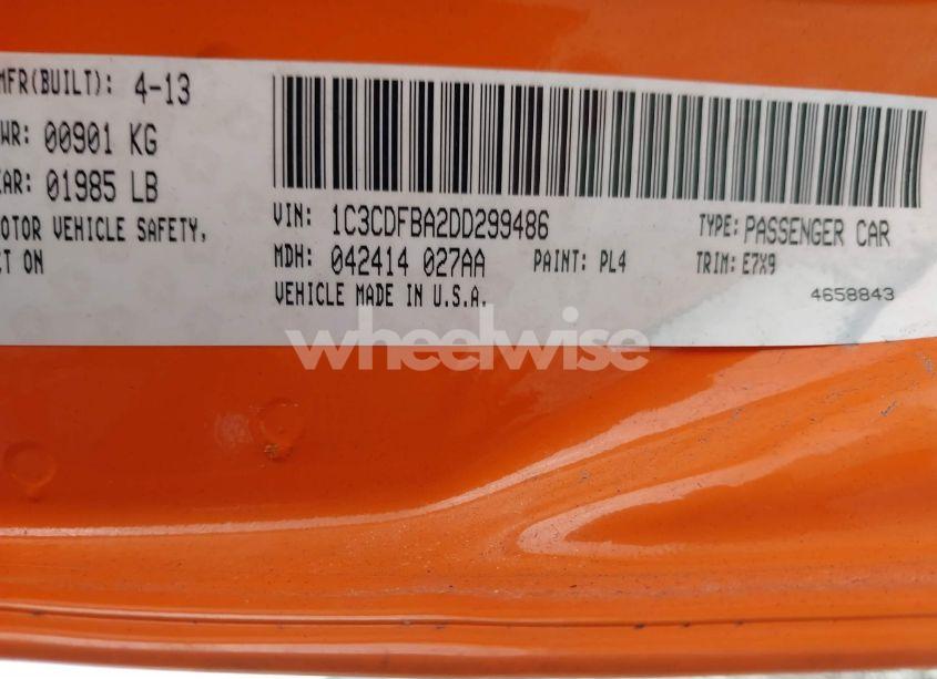 Photo 9 of 2013 Dodge Dart SXT (VIN 1C3CDFBA2DD299486)