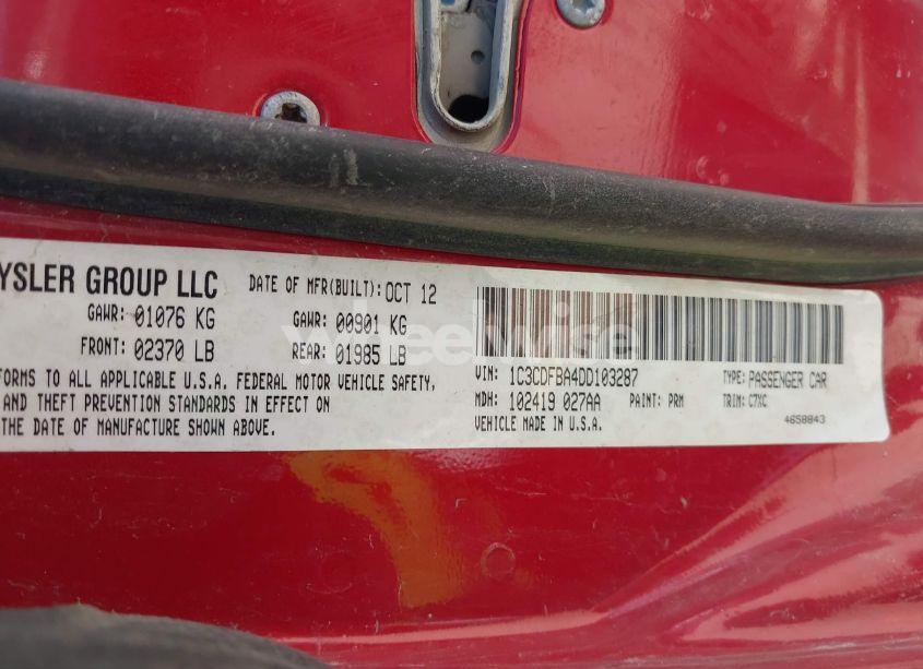 Photo 9 of 2013 Dodge Dart RALLYE (VIN 1C3CDFBA4DD103287)