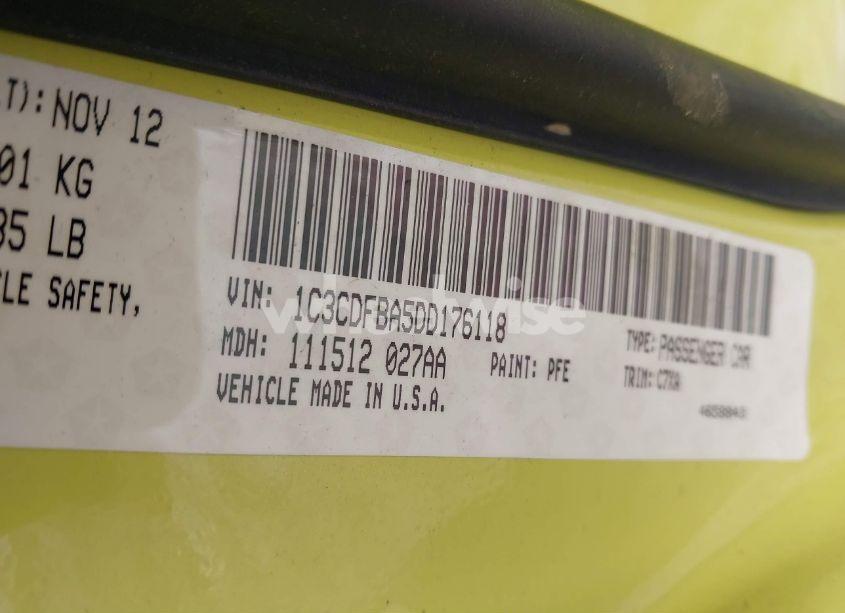 Photo 9 of 2013 Dodge Dart RALLYE (VIN 1C3CDFBA5DD176118)