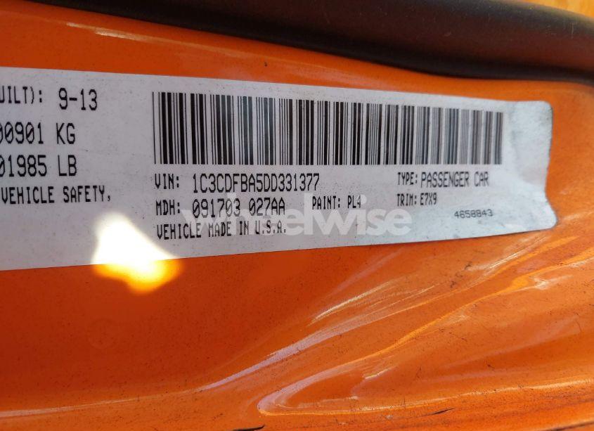 Photo 9 of 2013 Dodge Dart SXT (VIN 1C3CDFBA5DD331377)