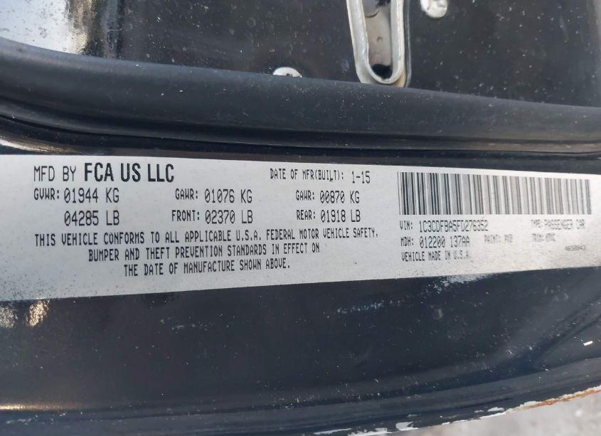 Photo 9 of 2015 Dodge Dart SXT (VIN 1C3CDFBA5FD276352)