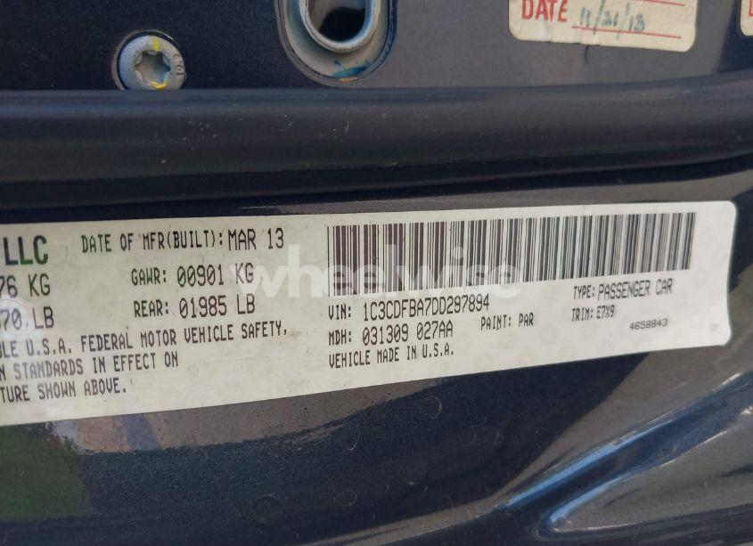 Photo 9 of 2013 Dodge Dart SXT (VIN 1C3CDFBA7DD297894)