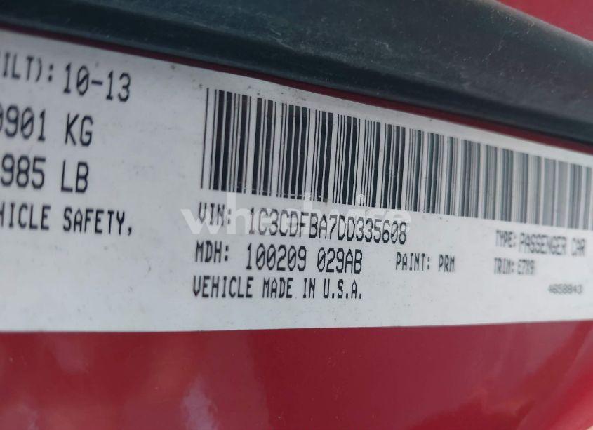 Photo 9 of 2013 Dodge Dart SXT (VIN 1C3CDFBA7DD335608)