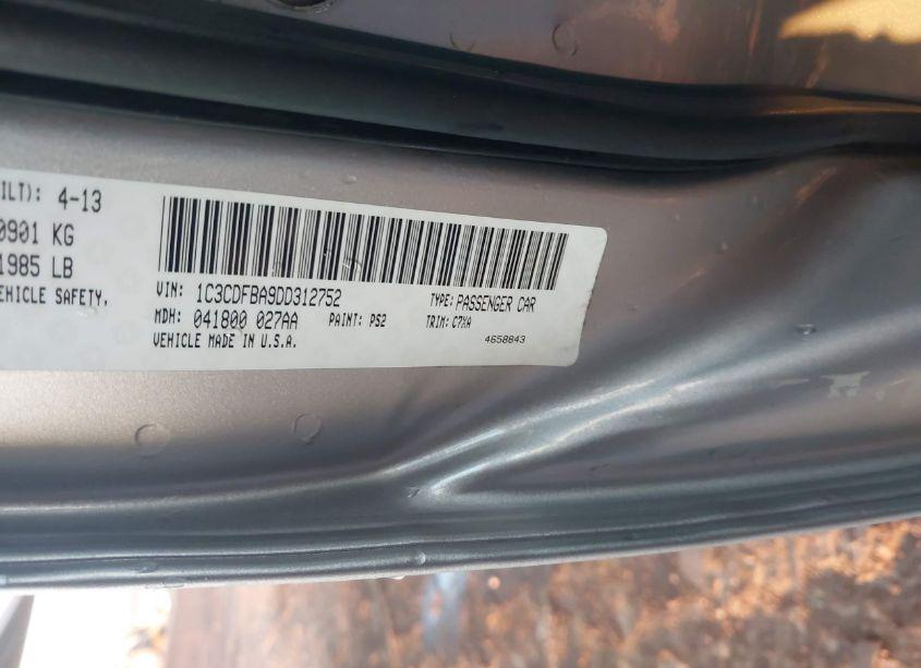 Photo 9 of 2013 Dodge Dart SXT (VIN 1C3CDFBA9DD312752)