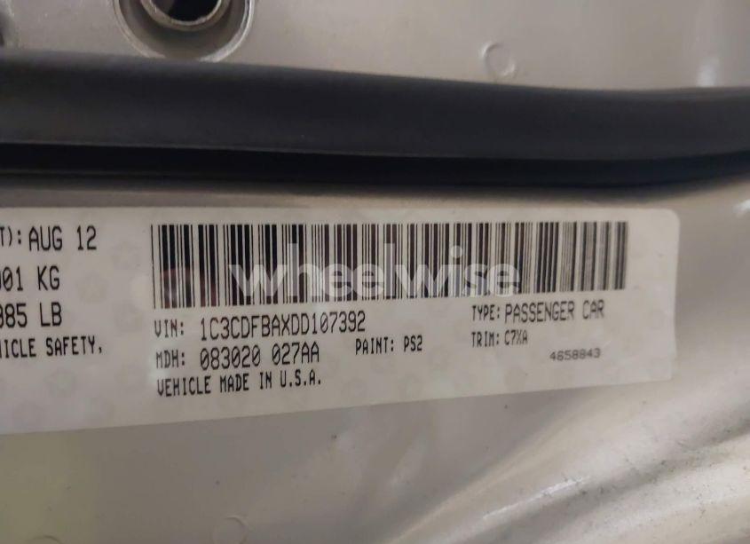 Photo 9 of 2013 Dodge Dart RALLYE (VIN 1C3CDFBAXDD107392)