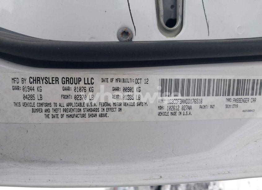 Photo 9 of 2013 Dodge Dart SXT (VIN 1C3CDFBAXDD176518)