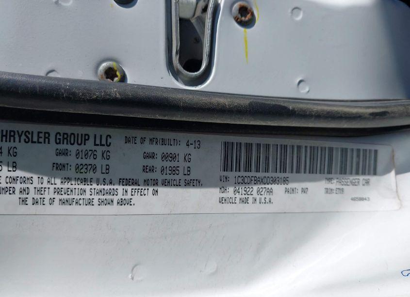 Photo 9 of 2013 Dodge Dart SXT (VIN 1C3CDFBAXDD303185)