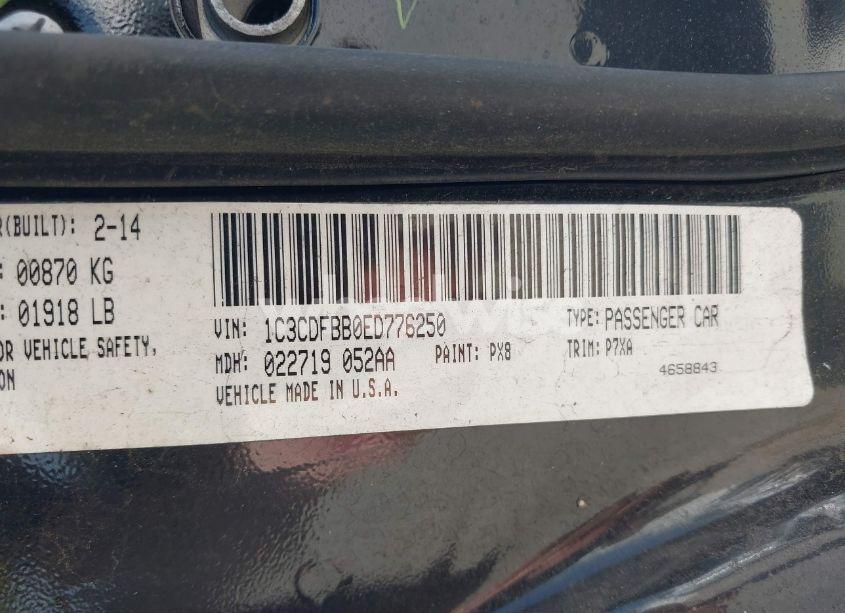 Photo 9 of 2014 Dodge Dart SXT (VIN 1C3CDFBB0ED776250)