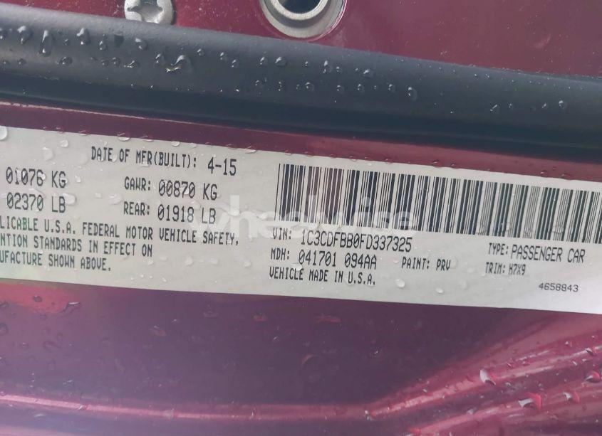 Photo 9 of 2015 Dodge Dart SXT (VIN 1C3CDFBB0FD337325)