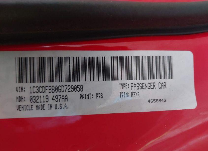 Photo 9 of 2016 Dodge Dart SXT (VIN 1C3CDFBB0GD729058)