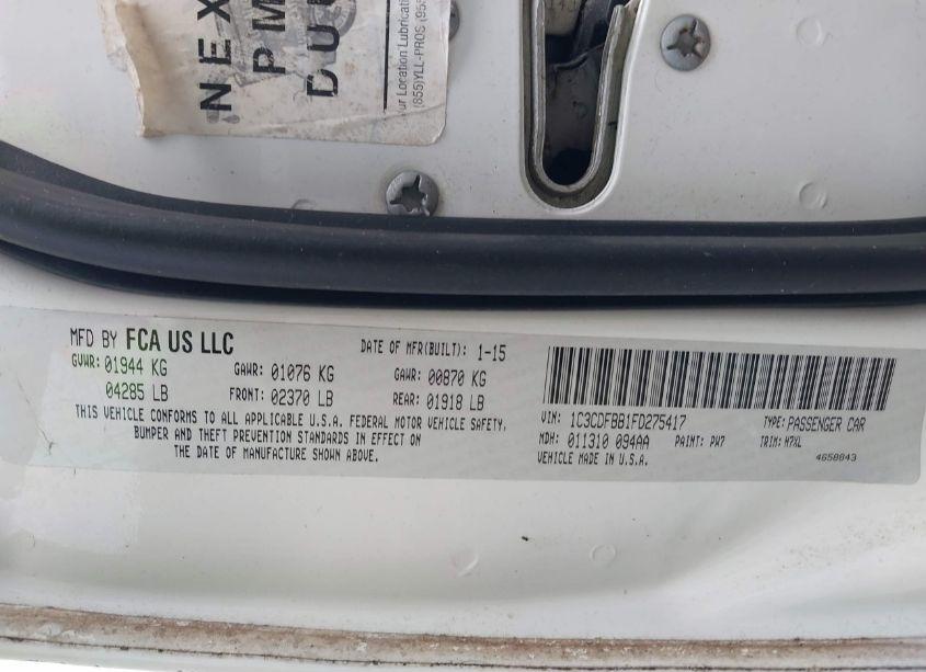 Photo 9 of 2015 Dodge Dart SXT (VIN 1C3CDFBB1FD275417)