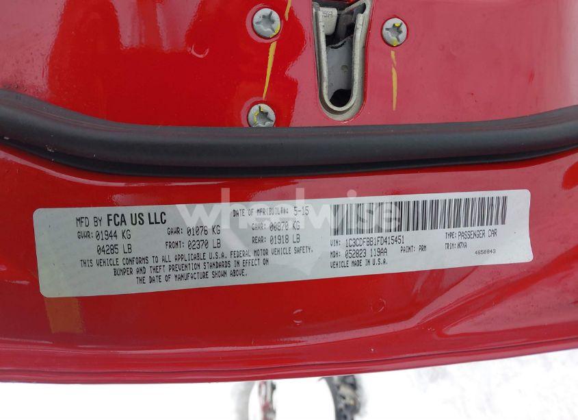 Photo 9 of 2015 Dodge Dart SXT (VIN 1C3CDFBB1FD415451)