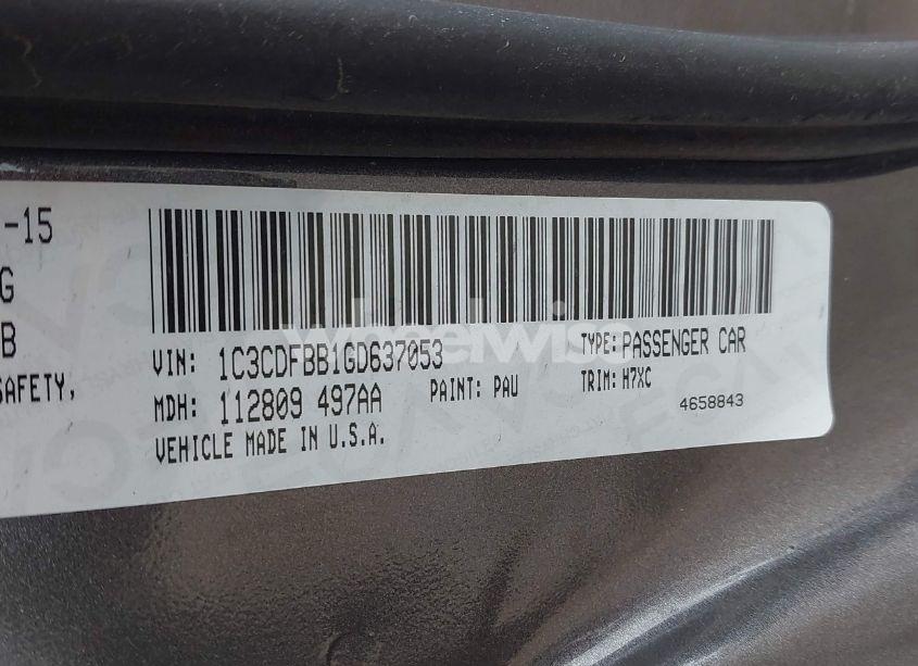 Photo 9 of 2016 Dodge Dart SXT (VIN 1C3CDFBB1GD637053)