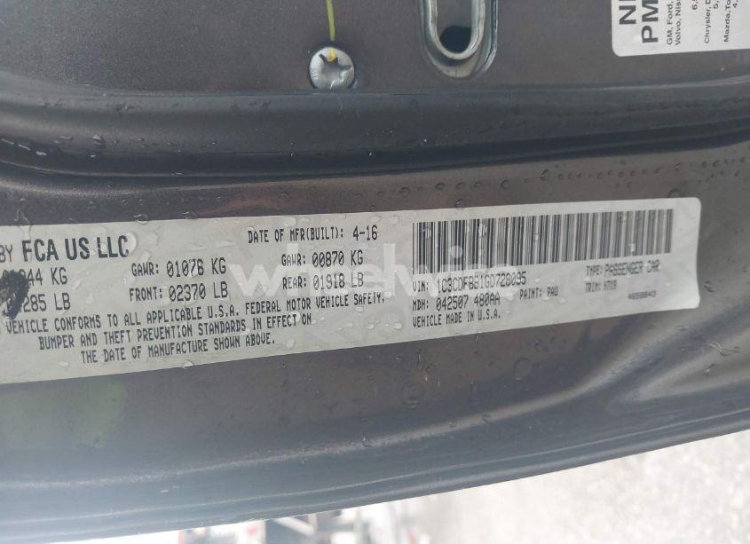 Photo 9 of 2016 Dodge Dart SXT (VIN 1C3CDFBB1GD728095)