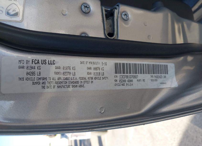 Photo 9 of 2016 Dodge Dart SXT (VIN 1C3CDFBB1GD769827)