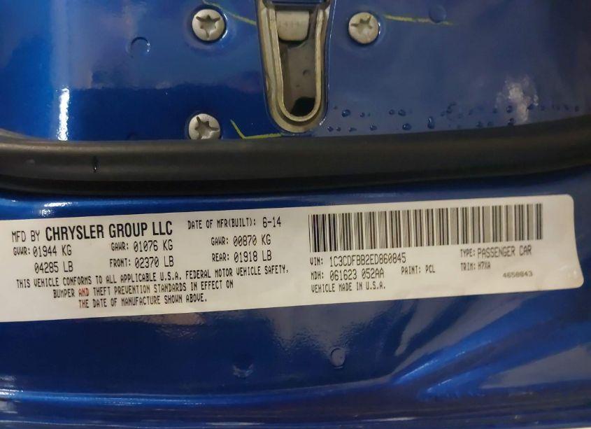 Photo 9 of 2014 Dodge Dart SXT (VIN 1C3CDFBB2ED860845)