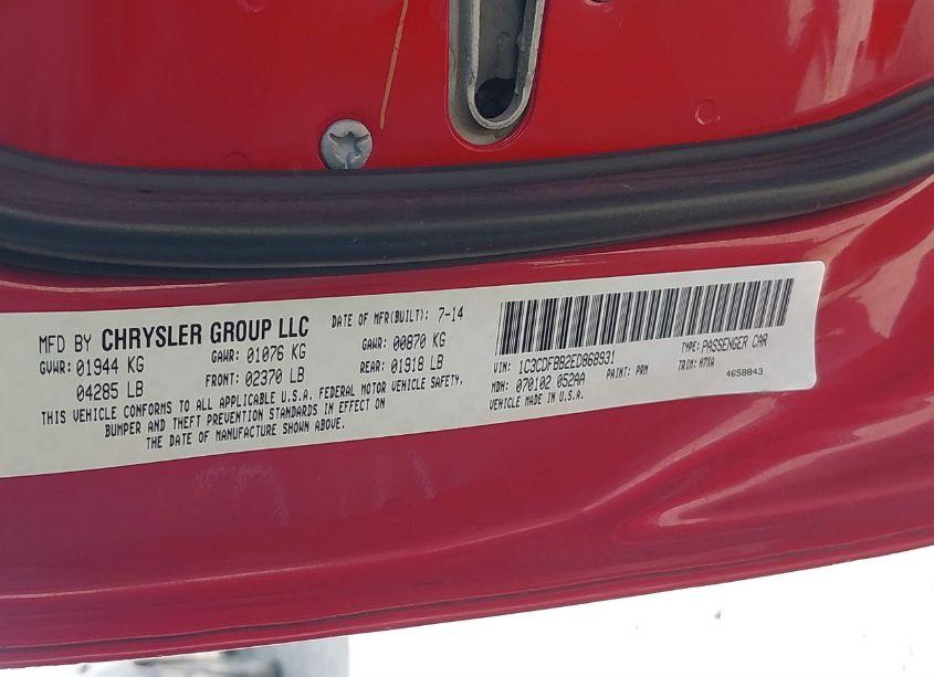 Photo 9 of 2014 Dodge Dart SXT (VIN 1C3CDFBB2ED868931)